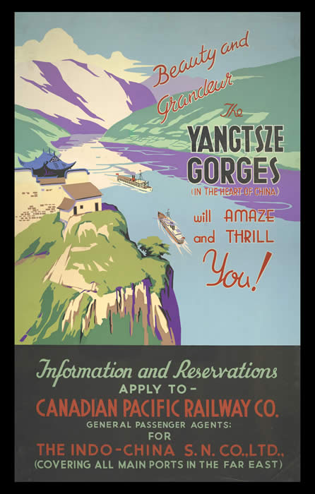 Grandeur-The Yangtze Gorges, Canadian Pacific Railway Poster, courtesy of University of British Columbia Library